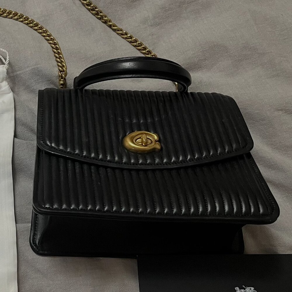 Coach parker top handle with quilting